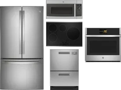 5 Piece Package Includes Refrigerator, Cooktop, Wall Oven, Microwave And Dishwasher
